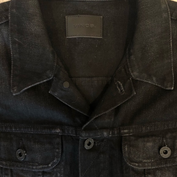 Vince Men’s Washed Black Denim Jacket - Picture 2 of 5